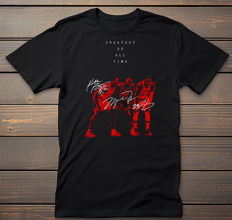 NBA Greatest Graphic Tee mockup on black t-shirt