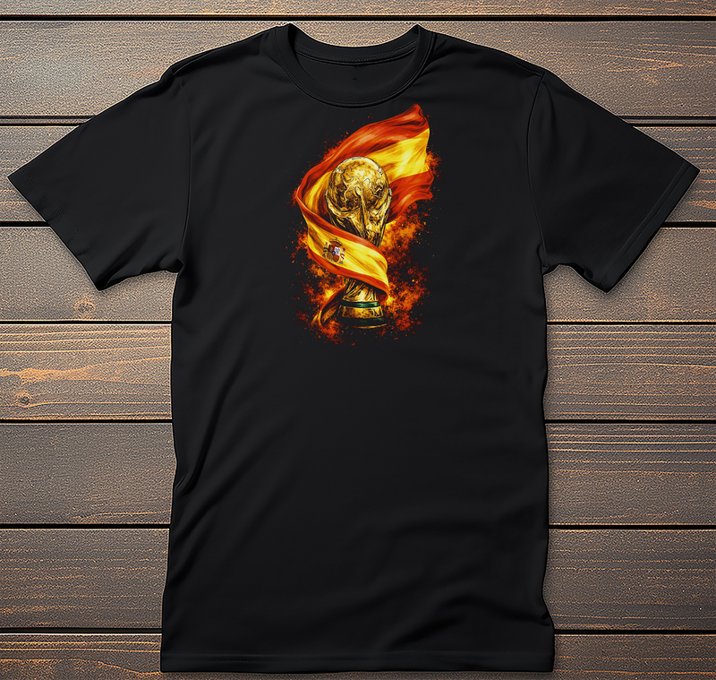 Spain Soccer mockup on black t-shirt