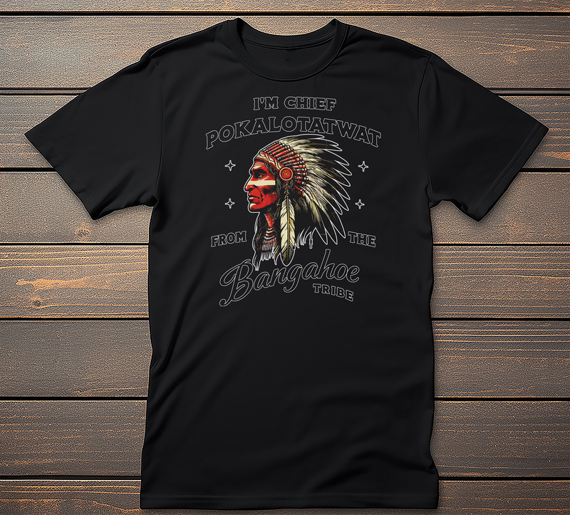 Chief Graphic Tee mockup on black t-shirt