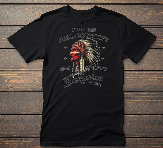 Chief Graphic Tee mockup on black t-shirt