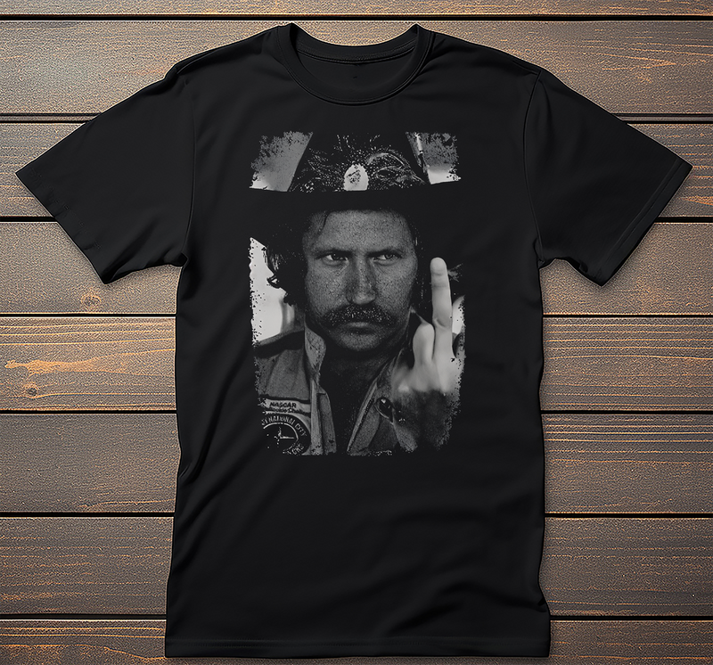 Dale Graphic Tee mockup on black t-shirt