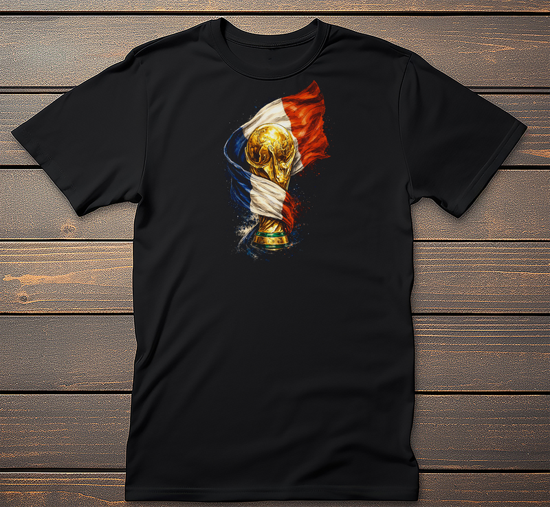 France Soccer graphic tee on black t-shirt