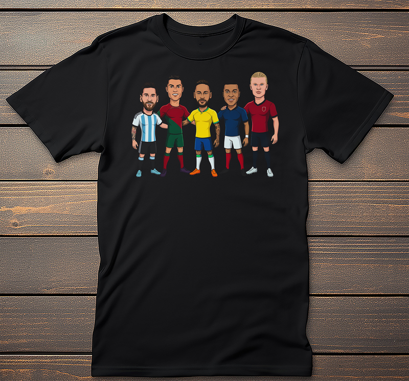 Soccer Friends mockup on black t-shirt