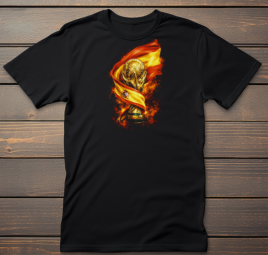 Spain Soccer mockup on black t-shirt