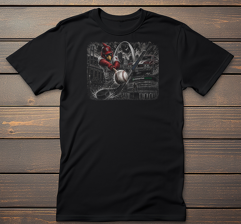 St Louis Baseball Mockup mockup on black t-shirt