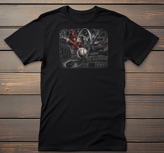 St Louis Baseball Mockup mockup on black t-shirt